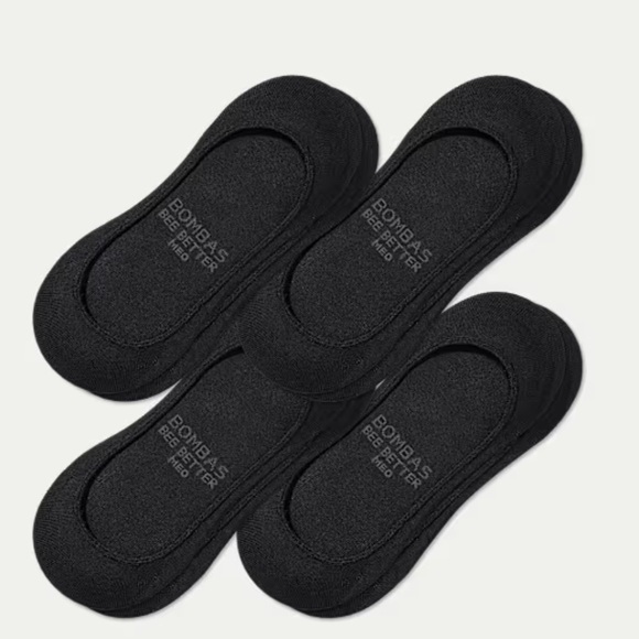 Bombas 4 Pack Ultra Low No Show Socks Black Size Medium - Picture 2 of 9